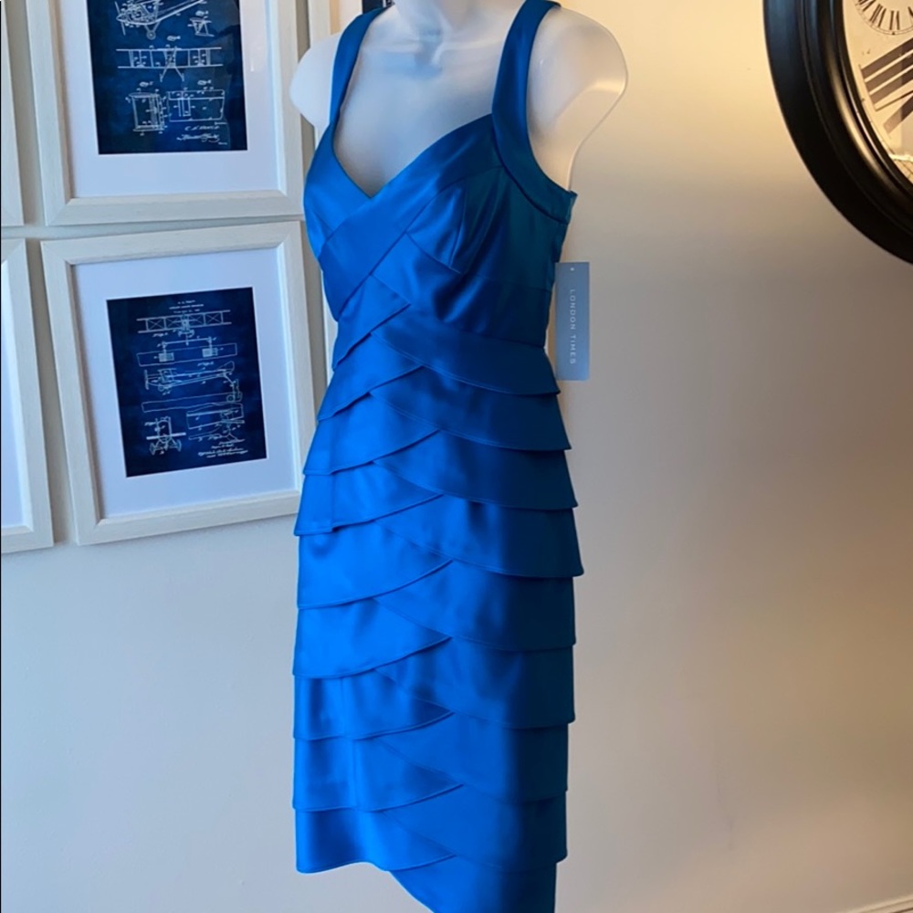 London Times deep turquoise dress Sz 8